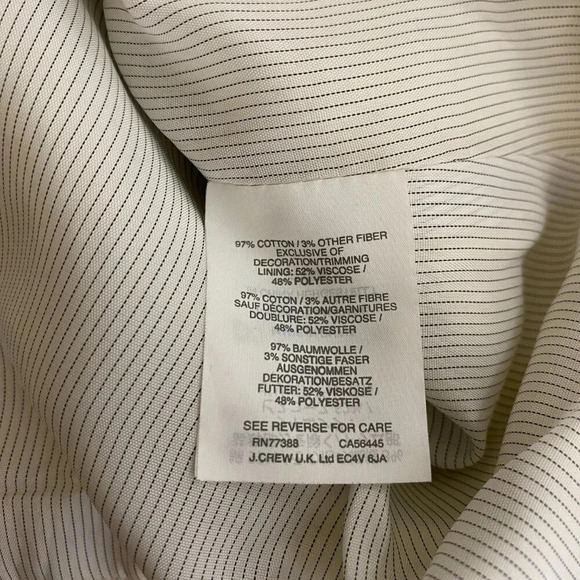 J.Crew Tweed Motorcycle Jacket with Fringe Women's 12 White Gold Career Preppy - Picture 14 of 16